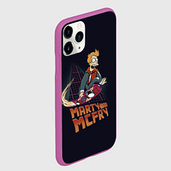 Чехол iPhone 11 Pro матовый Back to Futurama, цвет: 3D-фиолетовый — фото 2