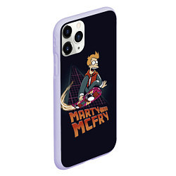 Чехол iPhone 11 Pro матовый Back to Futurama, цвет: 3D-светло-сиреневый — фото 2