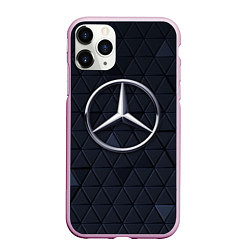 Чехол iPhone 11 Pro матовый MERCEDES BENZ 3D Geometry 3Д, цвет: 3D-розовый