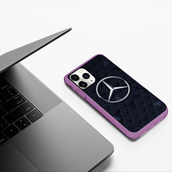 Чехол iPhone 11 Pro матовый MERCEDES BENZ 3D Geometry 3Д, цвет: 3D-фиолетовый — фото 2