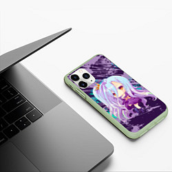 Чехол iPhone 11 Pro матовый Shiro art, цвет: 3D-салатовый — фото 2