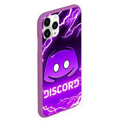 Чехол iPhone 11 Pro матовый DISCORD ДИСКОРД МОЛНИЯ, цвет: 3D-фиолетовый — фото 2