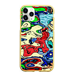 Чехол iPhone 11 Pro матовый Multicolored, цвет: 3D-желтый