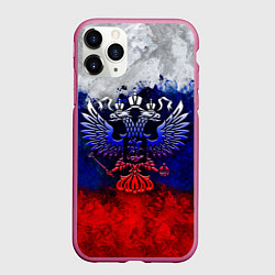 Чехол iPhone 11 Pro матовый Россия Russia Герб, цвет: 3D-малиновый