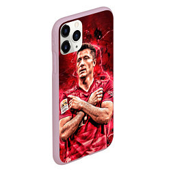 Чехол iPhone 11 Pro матовый Левандовски Lewandowski 9, цвет: 3D-розовый — фото 2