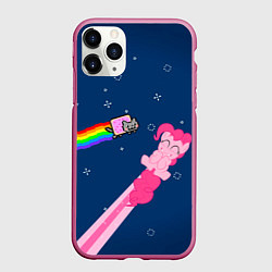 Чехол iPhone 11 Pro матовый Nyan cat x Pony, цвет: 3D-малиновый