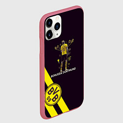 Чехол iPhone 11 Pro матовый Холанд Боруссия, цвет: 3D-малиновый — фото 2