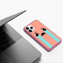 Чехол iPhone 11 Pro матовый Crying Isaac, цвет: 3D-малиновый — фото 2