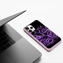 Чехол iPhone 11 Pro матовый Фиолетовый Кракен, цвет: 3D-розовый — фото 2