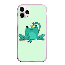 Чехол iPhone 11 Pro матовый Лягушка и пчелка, цвет: 3D-розовый
