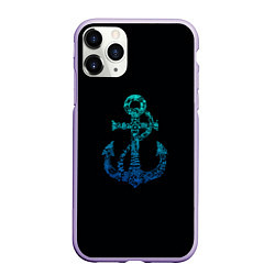 Чехол iPhone 11 Pro матовый Navy Anchor
