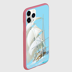Чехол iPhone 11 Pro матовый The white wanderer, цвет: 3D-малиновый — фото 2
