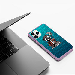 Чехол iPhone 11 Pro матовый Рыбак, цвет: 3D-сиреневый — фото 2