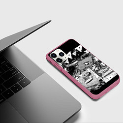 Чехол iPhone 11 Pro матовый Initial d, цвет: 3D-малиновый — фото 2