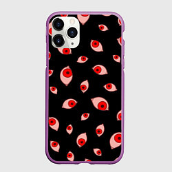 Чехол iPhone 11 Pro матовый Взгляд тьмы, цвет: 3D-фиолетовый