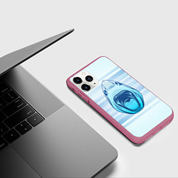 Чехол iPhone 11 Pro матовый Акула, цвет: 3D-малиновый — фото 2
