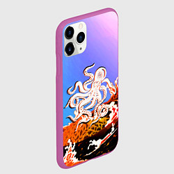 Чехол iPhone 11 Pro матовый Осьминог в Лаве Градиент, цвет: 3D-фиолетовый — фото 2