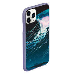 Чехол iPhone 11 Pro матовый Рисунок медуза, цвет: 3D-серый — фото 2