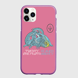 Чехол iPhone 11 Pro матовый 21 pilots scaled and icy dragon, цвет: 3D-фиолетовый