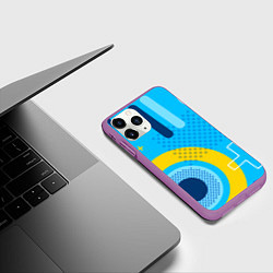 Чехол iPhone 11 Pro матовый Геометрические фигуры, цвет: 3D-фиолетовый — фото 2