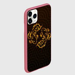 Чехол iPhone 11 Pro матовый Золотые рыбки, цвет: 3D-малиновый — фото 2