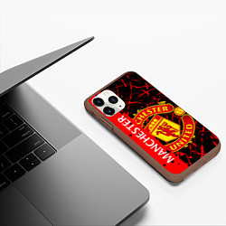 Чехол iPhone 11 Pro матовый МАНЧЕСТЕР MANCHESTER UNITED, цвет: 3D-коричневый — фото 2