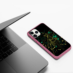 Чехол iPhone 11 Pro матовый Атака Титанов, Леви Аккерман, цвет: 3D-малиновый — фото 2