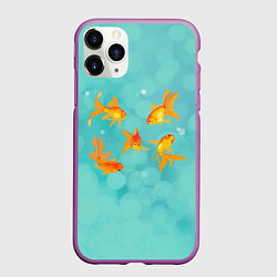 Чехол iPhone 11 Pro матовый Золотые рыбки