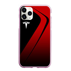 Чехол iPhone 11 Pro матовый TESLA MOTORS ТЕСЛА, цвет: 3D-розовый
