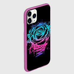 Чехол iPhone 11 Pro матовый Неоновая Роза Neon Rose, цвет: 3D-фиолетовый — фото 2