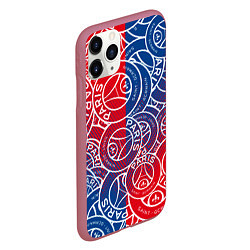 Чехол iPhone 11 Pro матовый ФК ПСЖ PARIS SAINT GERMAIN, цвет: 3D-малиновый — фото 2