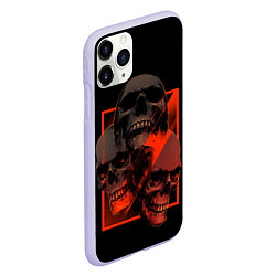 Чехол iPhone 11 Pro матовый Skulls Черепа, цвет: 3D-светло-сиреневый — фото 2