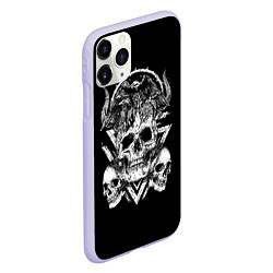 Чехол iPhone 11 Pro матовый Черепа и Вороны Skulls Raven, цвет: 3D-светло-сиреневый — фото 2