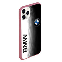 Чехол iPhone 11 Pro матовый Black and White BMW, цвет: 3D-малиновый — фото 2