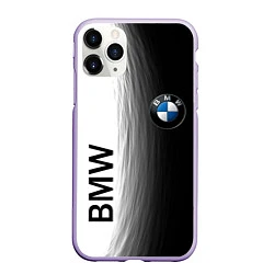 Чехол iPhone 11 Pro матовый Black and White BMW, цвет: 3D-светло-сиреневый