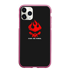 Чехол iPhone 11 Pro матовый Fight the power, цвет: 3D-малиновый