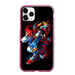 Чехол iPhone 11 Pro матовый Sonics team, цвет: 3D-малиновый