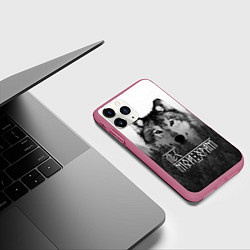 Чехол iPhone 11 Pro матовый ЛЕС МОЙ ХРАМ ВОЛК, цвет: 3D-малиновый — фото 2