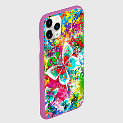 Чехол iPhone 11 Pro матовый ЯРКИЕ КРАСКИ, цвет: 3D-фиолетовый — фото 2