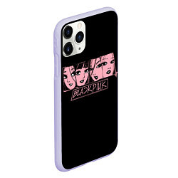 Чехол iPhone 11 Pro матовый Black Pink Art, цвет: 3D-светло-сиреневый — фото 2