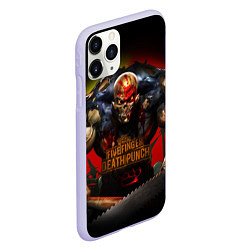 Чехол iPhone 11 Pro матовый Five Finger Death Punch Skull, цвет: 3D-светло-сиреневый — фото 2