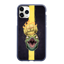 Чехол iPhone 11 Pro матовый King Caiman, цвет: 3D-серый