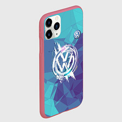 Чехол iPhone 11 Pro матовый VOLKSWAGEN, цвет: 3D-малиновый — фото 2