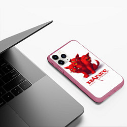 Чехол iPhone 11 Pro матовый Hades wolf, цвет: 3D-малиновый — фото 2