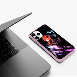 Чехол iPhone 11 Pro матовый ТАРТАЛЬЯ - GENSHIN IMPACT NEON, цвет: 3D-розовый — фото 2