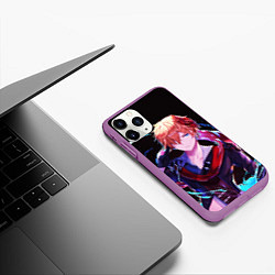 Чехол iPhone 11 Pro матовый ТАРТАЛЬЯ - ИГРА GENSHIN IMPACT, цвет: 3D-фиолетовый — фото 2