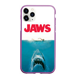 Чехол iPhone 11 Pro матовый Jaws 1975, цвет: 3D-фиолетовый