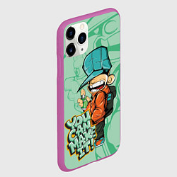 Чехол iPhone 11 Pro матовый Люблю граффити, цвет: 3D-фиолетовый — фото 2