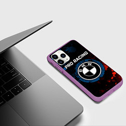 Чехол iPhone 11 Pro матовый БМВ - Racing, цвет: 3D-фиолетовый — фото 2