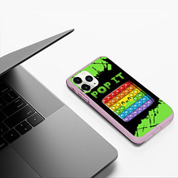 Чехол iPhone 11 Pro матовый Поп Ит Симпл Димпл - Краска, цвет: 3D-розовый — фото 2